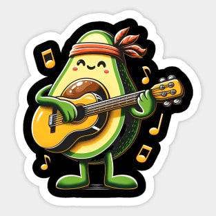 avocado playing guitar - music Sticker
